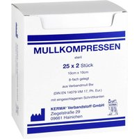 Mullkompressen Bw 10x10cm 8-Fach Steril Kompressen