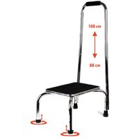 Trittstufe mit höhenverstellbarem Haltegriff 88 - 108 cm
