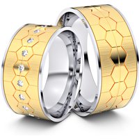 🦚 Modell TR149 Bienenwabe 750er Gelbgold-Weißgold – 29841 🦚 Modell TR149 Bienenwabe 750er Gelbgold-Weißgold – 29841