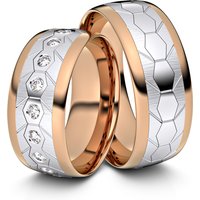 🦚 Modell TR051 Bienenwabenmuster 750er Rotgold-Weißgold – 25587 🦚 Modell TR051 Bienenwabenmuster 750er Rotgold-Weißgold – 25587