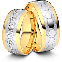 🦚 Modell TR051 Bienenwabenmuster 750er Gelbgold-Weißgold – 25584 🦚 Modell TR051 Bienenwabenmuster 750er Gelbgold-Weißgold – 25584