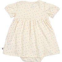Müsli Bodykleid kurzarm Puffärmel Blumen Rippqualität