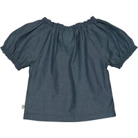 Müsli Chambray-T-Shirt Puffärmel Schmetterling