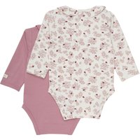 Fixoni 2er-Pack Bodys langarm Rüschenkragen Blumen Marienkäfer