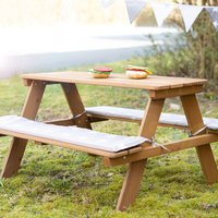 Roba Kindersitzgarnitur Outdoor + in teak mit Bankkissen Little Stars