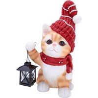 Gartenfigur "Weihnachtskatze Simba"
