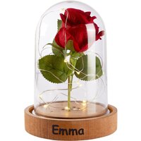 LED-Glas "Ewige Rose" mit Musik, personalisiert Namen