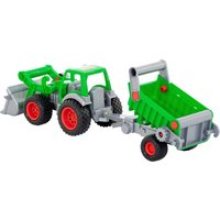 Wader Farmer Technic Traktor mit Frontschaufel und Kippanhänger sortiert