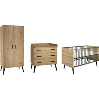 Schardt 3-tlg. Babyzimmer Morris Oak mit 2-türigem Kleiderschrank