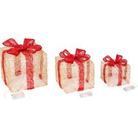 LED-Dekofigur "Geschenke Trio", 3-teilig