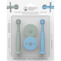 Matchstick Monkey 2er-Pack Trainingszahnbürste mit Saugnapf