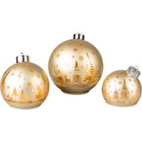 LED-Weihnachtskugel-Set, 3-teilig