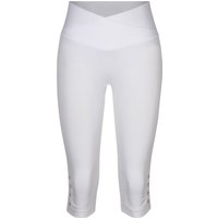 Capri-Leggings „Diamant-Optik“, Größe: L, weiß