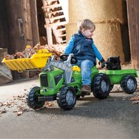 Rolly Toys® Trettraktor rollyKiddy Futura mit Frontlader und Anhänger