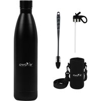 AWAVE Thermo Trinkflasche 750 ml Edelstahl | Schwarz matt