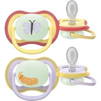 Philips Avent 2er-Pack Schnuller ultra air Nighttime, 0-6M