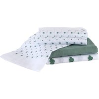 Bornino Lieblinge 3er-Pack Mullwindeln Wolken und Sterne 80x80 cm