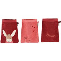 Sterntaler 3er Pack Waschlappen rot