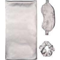 Satin-Nachtset bestehend aus Kissenbezug, Schlafmaske & Haargummi, 3-teilig