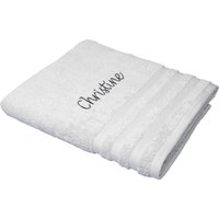 Badetuch personalisiert mit Namen, 150x100 cm, 100% Baumwolle, silber