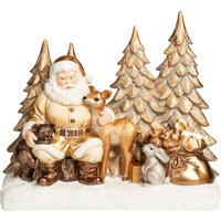 LED-Dekofigur „Santa mit den Tieren“