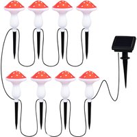 Solar-LED-Stecker „Fliegenpilz“, 8 Stück