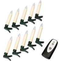 LED-Kerzen mit Fernbedienung, 10 Stück, weiß