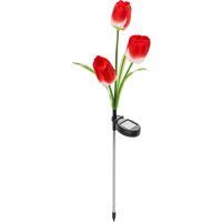 Solar-LED-Gartenstecker „Tulpe“, rot