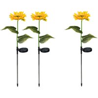 Solar-LED-Gartenstecker „Sonnenblume“, 2 Stück + 1 gratis