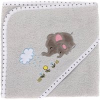 Fillikid Kapuzenbadetuch 75x75 cm grau