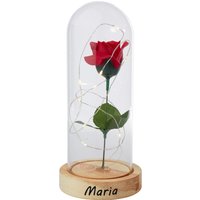 LED-Glas "Ewige Rose" personalisiert mit Namen