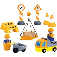 Bino Baukran mit Zubehör aus Holz