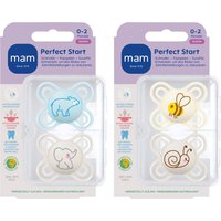 Mam 4er-Pack Schnuller Perfect Start Silikon, 0-2 M
