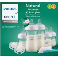 Philips Avent 8-tlg. Babyflaschen-Set, Natural Response, Glas, ab Geburt