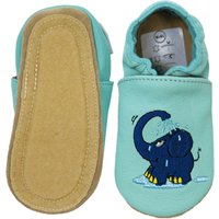 Hobea-Germany Kitaschuhe Maus mit Elefant Regen mint