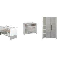 Schardt 3-tlg. Babyzimmer Eco Silber mit 2-türigem Kleiderschrank