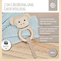 Bieco Greifling Holz Natur und Baumwolle mit Rassel Affe - ab Geburt