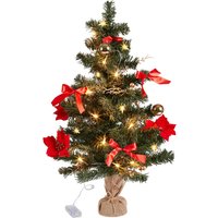 Künstlicher Weihnachtsbaum mit LED-Beleuchtung, geschmückt, 75 cm