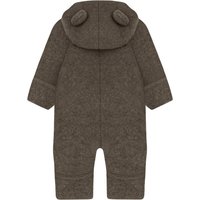 Huttelihut Wollfleece-Overall mit Klappbündchen und Kapuze mit Ohren Merinowolle