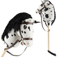 Bieco Bieco Hobby Horse Steckenpferd Schecke - Größe S, mit Trense | abnehmbarer Stock & Schweif, für Springreiten, Dressur & Spielen | Hobby Horse...