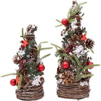 Dekofigur Christbaum-Set „Natur“, 2-teilig