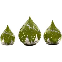 LED-Dekofigur „Tropfen Winterwald", 3 Stück