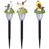 LED-Solar-Leuchten „Vogel“, 2 Stück + 1 gratis