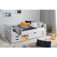 Ticaa Sofabett Naomi inkl. Funktionsschubkästen, 100x200, Weiß