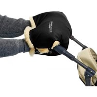 Hofbrucker Lammfell-Handwärmer für Kinderwagen Lammfell Handmuff schwarz