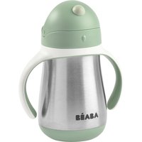 Beaba Trinklernbecher mit Griffen und Strohalm aus Edelstahl 250 ml