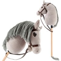 Bieco Hobby Horse Steckenpferd Grau Größe M mit Trense