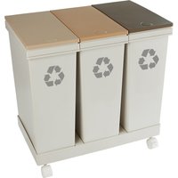 Mülltrennsystem "Genial", 3 Fächer je 20 l, braun
