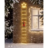 LED-Weihnachtsmann auf Leiter