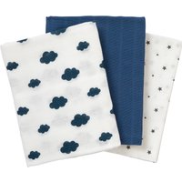 Bornino Lieblinge 3er-Pack Mullwindeln Wolken und Sterne 80x80 cm